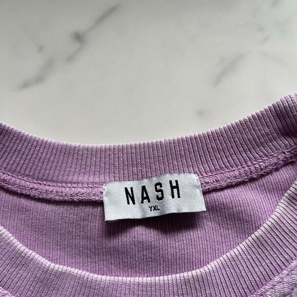 Nash Collection Ribbed Lilac sweatshirt Sz YXL Sporty casual Academia Festival - Picture 3 of 11